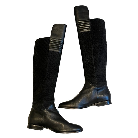 Renvy Black Melina Over The Knee Quilted Boots - Picture 8 of 13